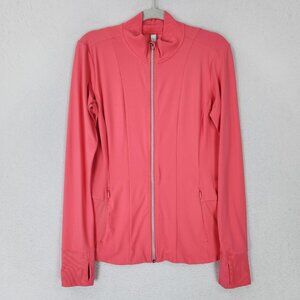 Athleta Jacket Womens Medium Pink Shanti Powervita Full Zip Lightweight Athletic